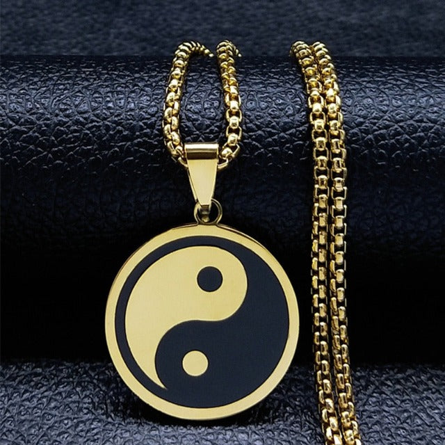 Yin Yang Necklace Men’s Gold Pendant