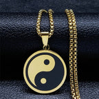 Yin Yang Necklace Men’s Gold Pendant