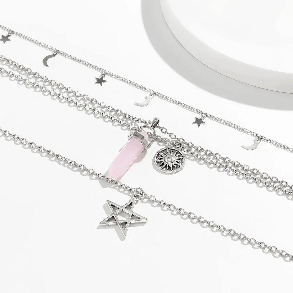 Four-Tier Pendant Necklaces Star of David