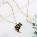 Couple Necklaces Cute Cat Pendants Gold