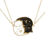 Couple Necklaces Cute Cat Pendants Gold