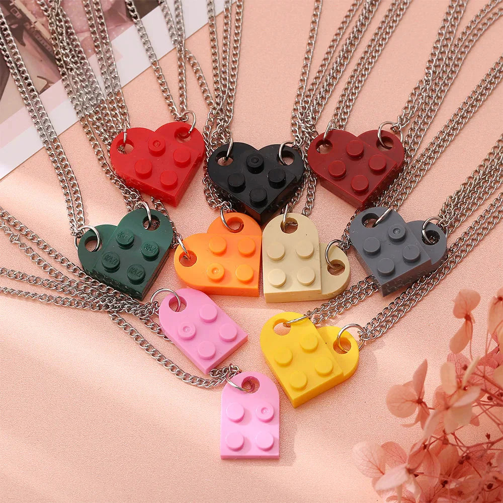 Fashion Heart Pendant Necklaces for Couples and Friends red