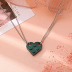 Fashion Heart Pendant Necklaces for Couples and Friends green
