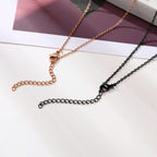 Couple Necklaces Black and Rose Gold Cross Pendant