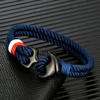 Blue double anchor bracelet