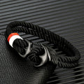 Black double anchor bracelet