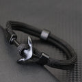 Black double-anchor bracelet black