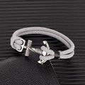 Men's double-anchor bracelet grey