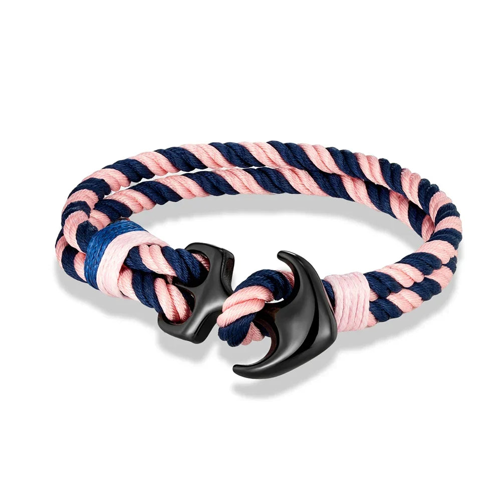 Pink double anchor bracelet