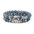 Buddhist Natural Stone ID Bracelet grey