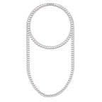 Long Double White Pearl Necklace for Women