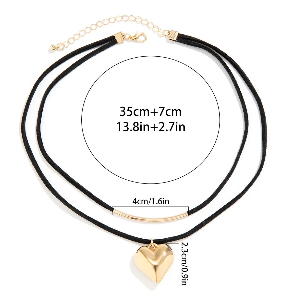 Double Necklace Heart Pendant