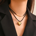 Double Necklace Heart Pendant Gold