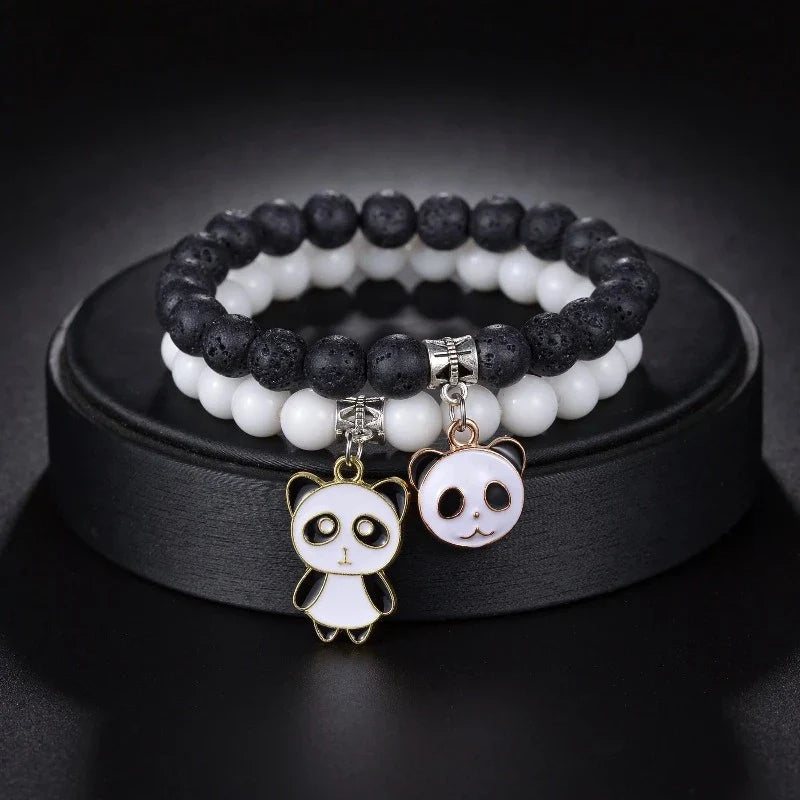 Black And White Panda Bracelet Duo