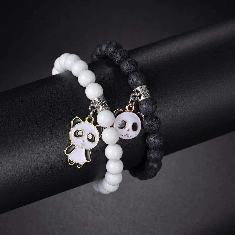 Black And White Panda Bracelet Duo