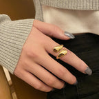 Elegant Water Drop Ring in Gold
