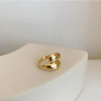 Elegant Water Drop Ring in Gold