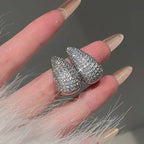 Elegant Water Drop Stud Earrings Silver