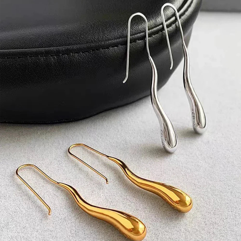 Elegant Fine Water Drop Dangle Earrings silver
