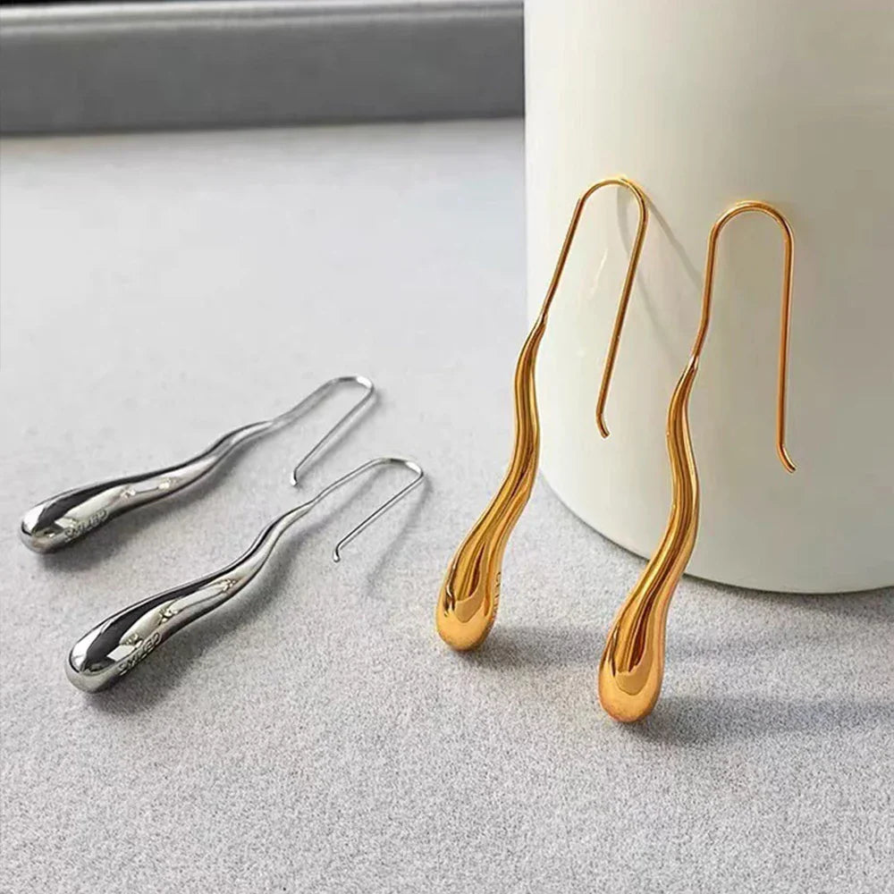 Elegant Fine Water Drop Dangle Earrings silver