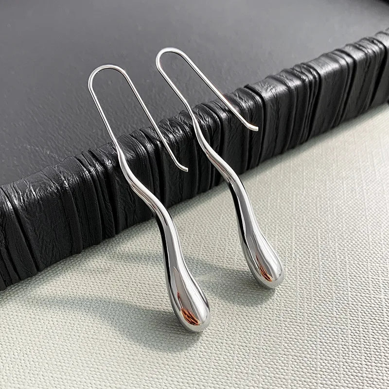 Elegant Fine Water Drop Dangle Earrings silver