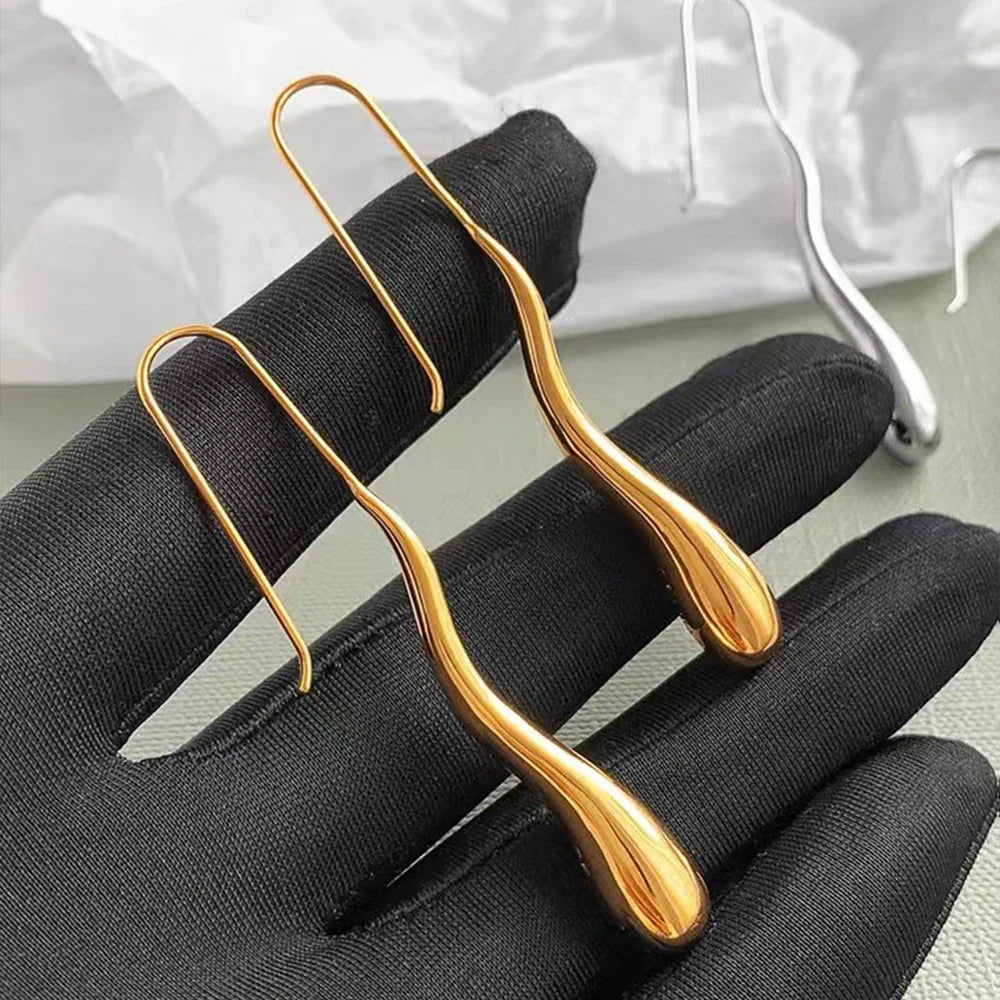 Elegant Fine Water Drop Dangle Earrings gold
