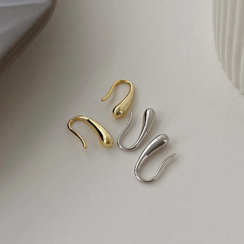 Fine Water Drop Dangle Earrings Silver