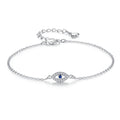 Silver Bracelet Chain Against the Evil Eye Blue Greek Turkish Matiasma Mataki
