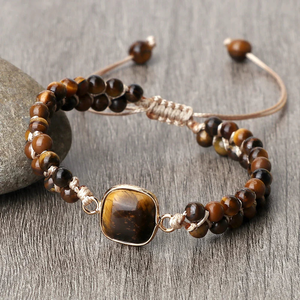 Tiger Eye Women's Leather Bracelet style 2