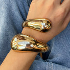 Large Water Drop Cuban Link Bracelet gold