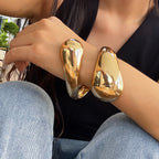 Large Water Drop Cuban Link Bracelet gold