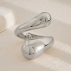 Large Water Drop Cuban Link Bracelet silver