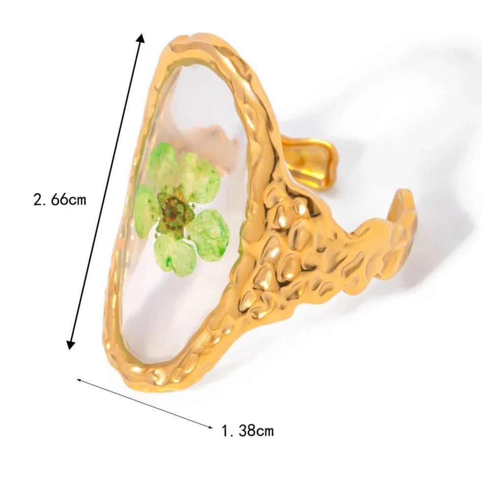 Large Flower Ring in Transparent Frame