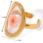 Large Flower Ring in Transparent Frame