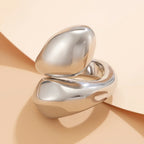 Large Water Drop Band Ring silver