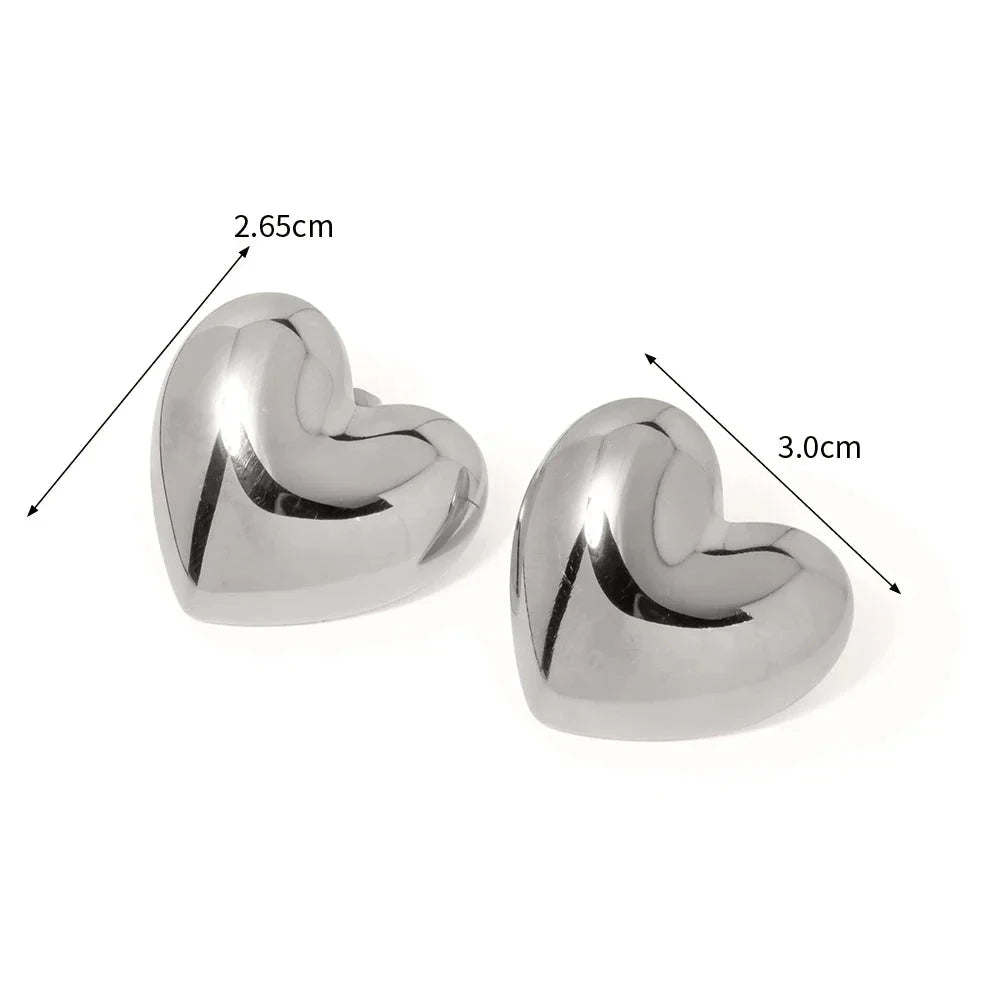 Large Women's Heart Earrings