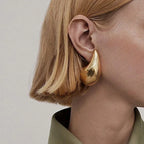 Imposing Water Drop Stud Earrings in gold