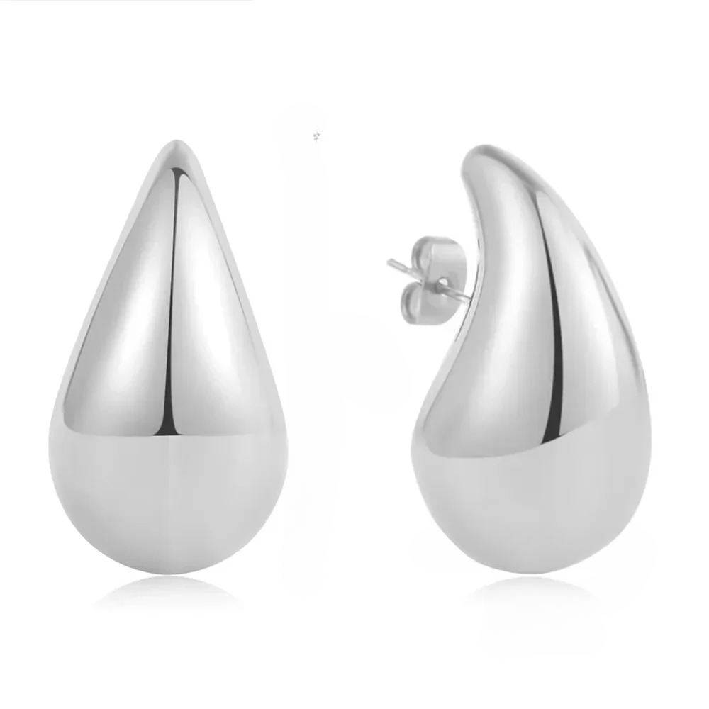 Imposing Water Drop Stud Earrings in silver