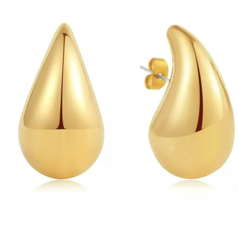 Imposing Water Drop Stud Earrings in gold