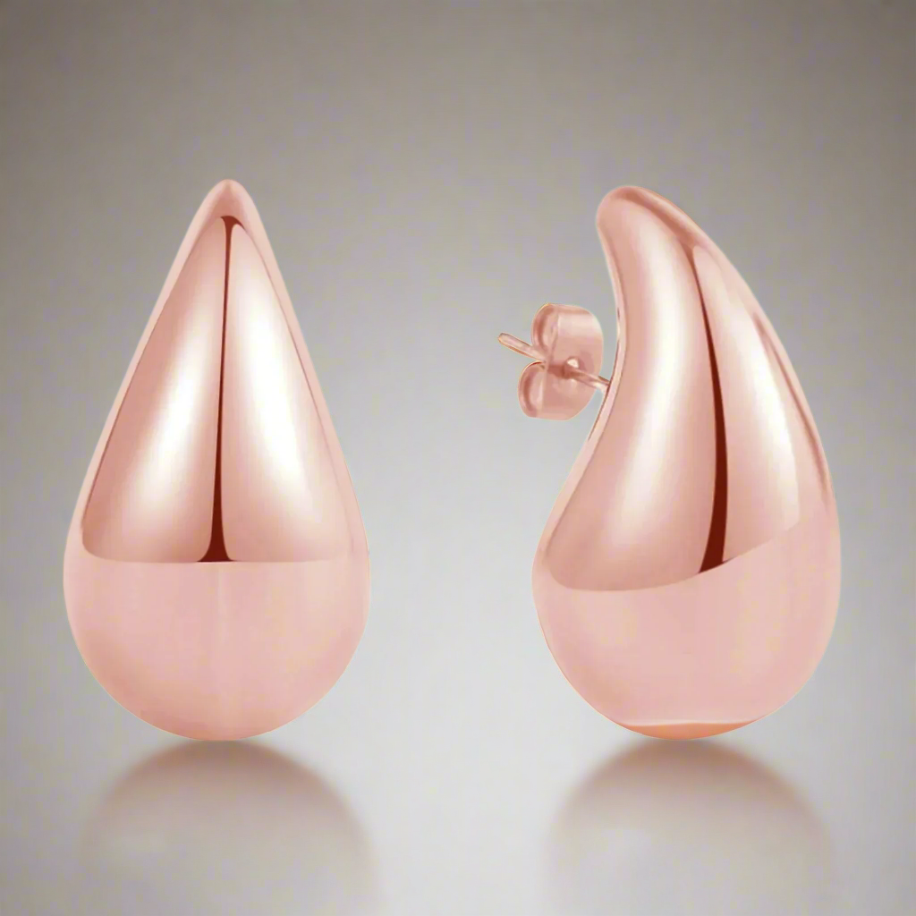 Imposing Water Drop Stud Earrings in rose gold