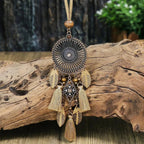 Ethnic-Style Pendant Necklace with Fringe, Style 1
