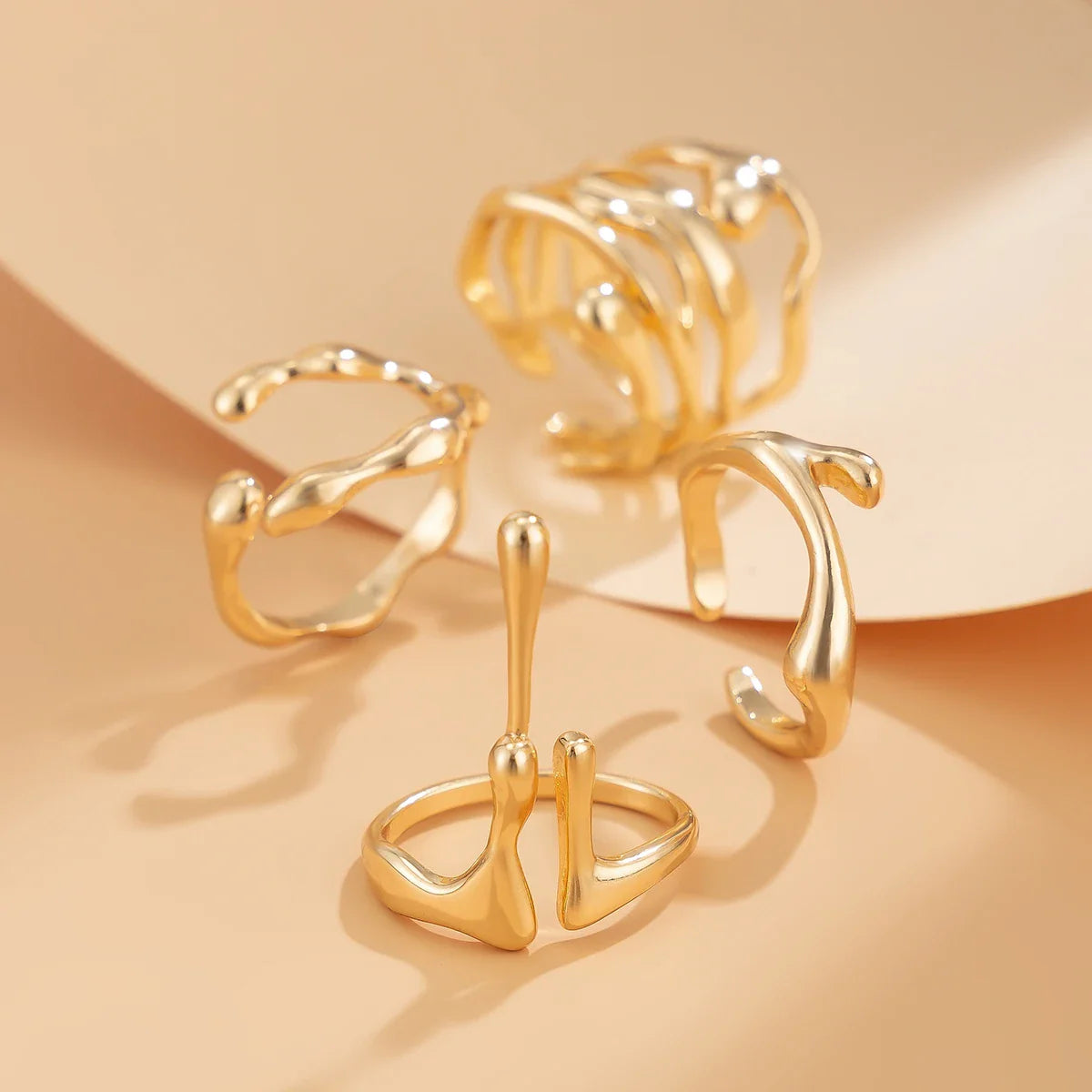 Long Water Drop Ring in Gold