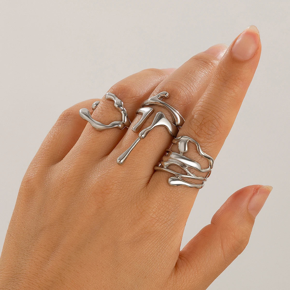 Long Water Drop Ring in Silver