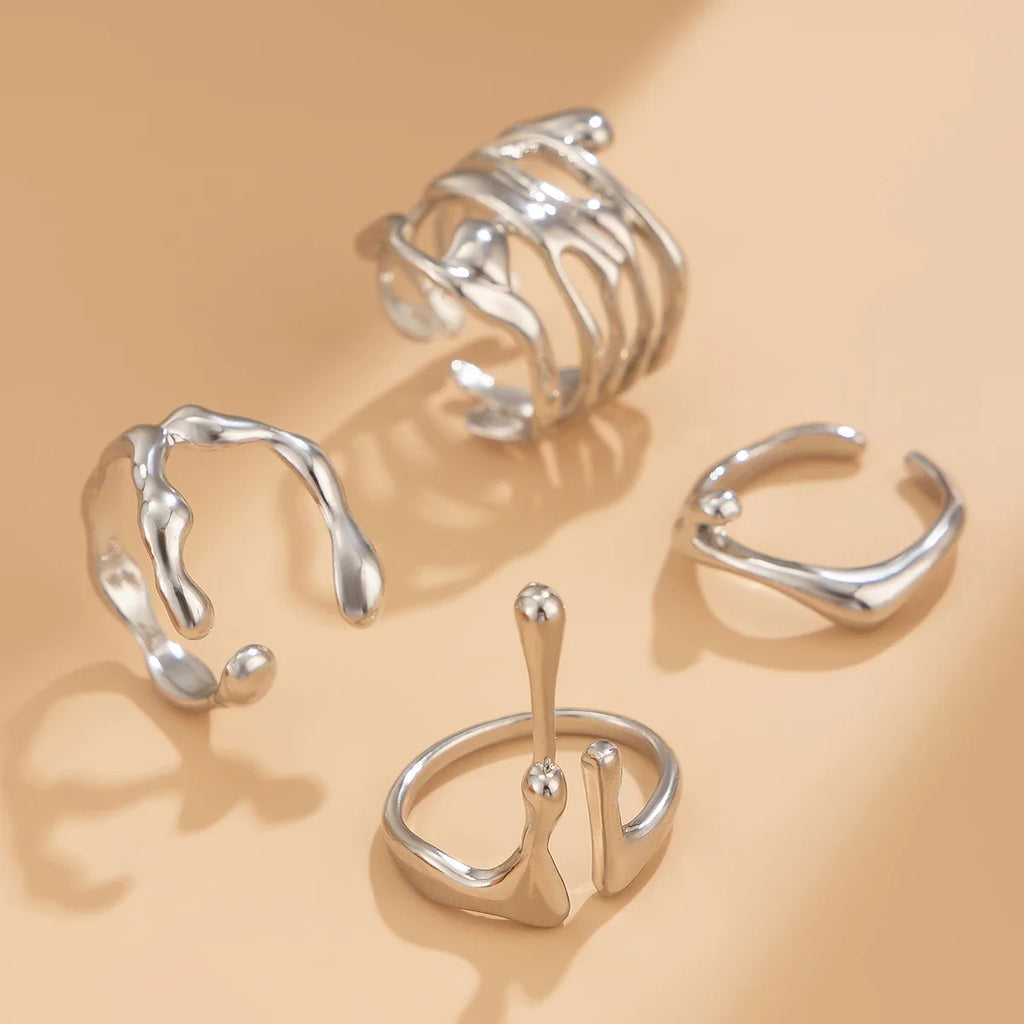 Long Water Drop Ring in Silver