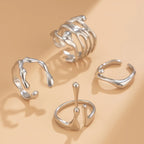 Long Water Drop Ring in Silver