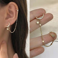 Long Moon Star Women's Drop Earring