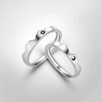 Set of 2 Couple Rings Romantic Sun and Moon Band