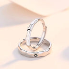 Set of 2 Couple Rings Romantic Sun and Moon Band