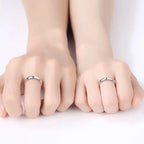 Set of 2 Couple Rings Romantic Sun and Moon Band