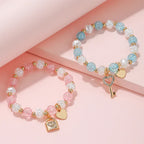 Set of 2 key and padlock bracelets